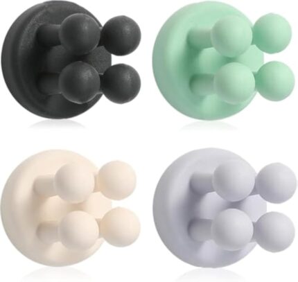 Porte-brosses à dents en silicone avec crochets muraux auto-adhésifs multi-fonctions et étanches