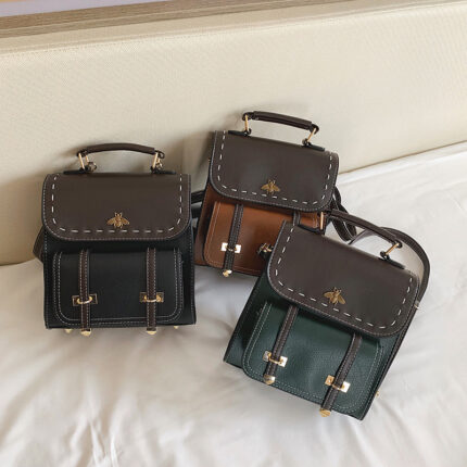 Sac à dos vintage en cuir PU pour femmes