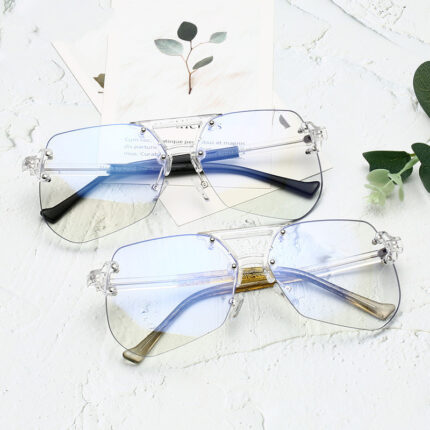 Lunettes anti-lumière bleue. Lunettes plates sans monture pour hommes
