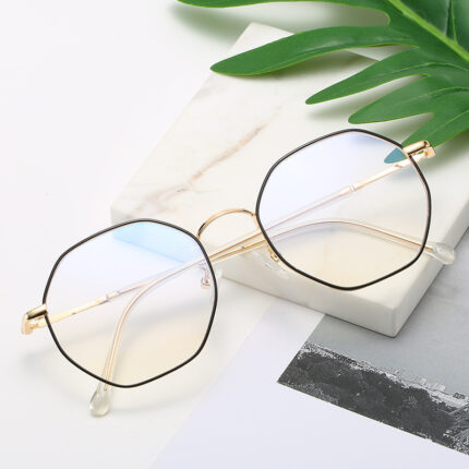 Lunettes de raccordement en alliage léger anti-lumière bleue géométrique et irrégulier