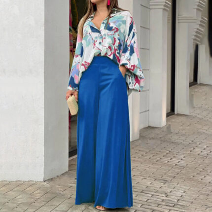 Pantalon large femme élégant fluide tendance